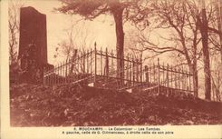 POSTAL Mouchamps de la VENDIMIA las tumbas del Dovecote a la izquierda que de G Clemenceau a la derecha que de su padre