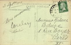 VINTAGE POSTCARD Island of Noirmoutier Top of L Handle Red