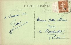 POSTAL Fontenay de la VENDIMIA la cuenta Eglise Notre Dame y lugar del mercado