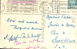 Iglesia de Villeneuve Avignons de la POSTAL de la VENDIMIA de la Virgen de marfil colegial