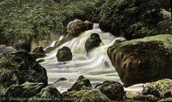 Fuente de la POSTAL de la VENDIMIA de Vaucluse una cascada