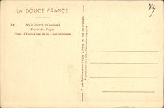 El paladar de Avignon de la POSTAL de la VENDIMIA de los papas Carries D entro visto de la corte interior