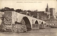 POSTAL Avignon de la VENDIMIA el puente santo Benezet