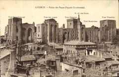 Paladar de Avignon de la POSTAL de la VENDIMIA de los papas Western Frontage