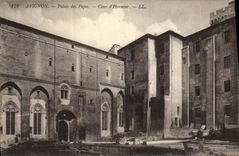 Paladar de Avignon de la POSTAL de la VENDIMIA de los papas Court D Honor