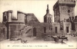 Paladar de Avignon de la POSTAL de la VENDIMIA de los papas la terraza