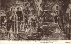Paladar de Avignon de la POSTAL de la VENDIMIA de los papas Fresco de la crucifixion santa del Bautista de Chapeile Jean