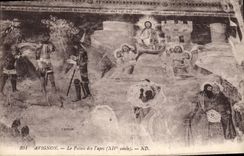 Paladar de Avignon de la POSTAL de la VENDIMIA de los papas