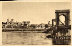 POSTAL Avignon de la VENDIMIA el puente suspendido