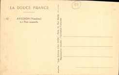 POSTAL Avignon de la VENDIMIA el puente suspendido
