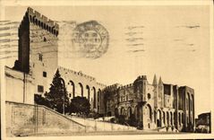 Paladar del ataque frontal de Avignon de la POSTAL de la VENDIMIA de los papas