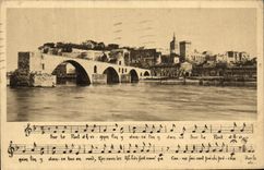 POSTAL Avignon de la VENDIMIA el paladar de los papas