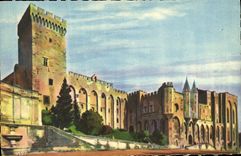 Ataque frontal principal de Avignon de la POSTAL de la VENDIMIA del paladar de los papas