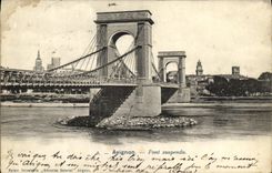 Puente suspendido Avignon de la POSTAL de la VENDIMIA