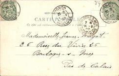 Puente suspendido Avignon de la POSTAL de la VENDIMIA