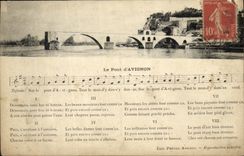 POSTAL Avignon de la VENDIMIA el puente