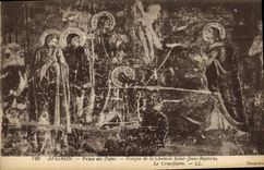 Paladar de Avignon de la POSTAL de la VENDIMIA de los papas Frescos de la camara acorazada de la crucifixion del Bautista de Jean Saint