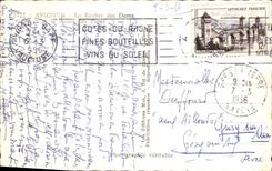 POSTAL Avignon de la VENDIMIA la roca de Doms y el paladar de los papas