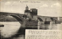 Puente santo Benezet de Avignon de la POSTAL de la VENDIMIA