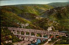 POSTAL Avignon de la VENDIMIA el puente de Gard