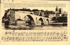 POSTAL Avignon de la VENDIMIA el St Benezet del puente