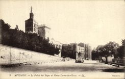 POSTAL Avignon de la VENDIMIA el paladar de los papas y del Notre Dame