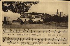 POSTAL Avignon de la VENDIMIA el puente santo Benezet