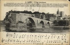 POSTAL Avignon de la VENDIMIA el puente santo Benezet