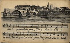 POSTAL Avignon de la VENDIMIA el puente