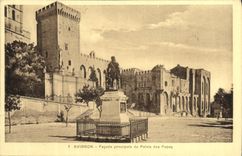 Ataque frontal principal de Avignon de la POSTAL de la VENDIMIA del paladar de los papas