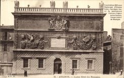 Hotel viejo de Avignon de la POSTAL de la VENDIMIA de monedas