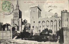 La POSTAL Avignon NR D de la VENDIMIA de la catedral de Doms y Campane dan vuelta
