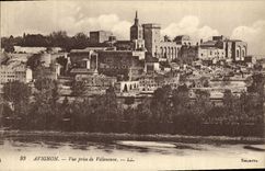POSTAL Avignon de la VENDIMIA vista de Villeneuve