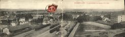 CARTE TRIPLE Rambervillers Vue Panoramique des casernes et de la gare