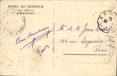 VINTAGE POSTCARD Schlucht View point of the source and the valley of Munster