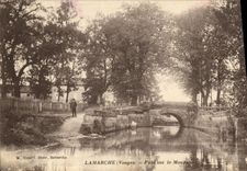 VINTAGE POSTCARD Lamarche Bridge On Mouzon
