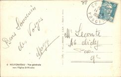 VINTAGE POSTCARD Neufchateau View towards L church St Nicolas