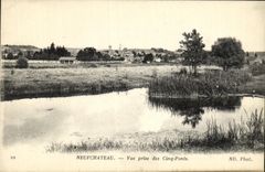 VINTAGE POSTCARD Neufchateau Seen from of Cing bridges