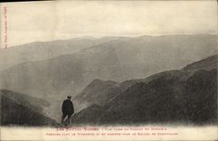 VINTAGE POSTCARD the High Vosges Seen from Of the Summit Of Hohneck foreground of Wormspel and in background the balloon of Guebwiller