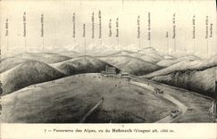 VINTAGE POSTCARD Panorama of the Alps Seen Of Hohneck