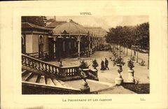 VINTAGE POSTCARD Vittel the Walk And Gardens