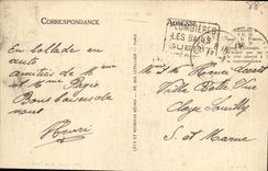 POSTAL Plombieres de la VENDIMIA les Bains el lugar de L iglesia