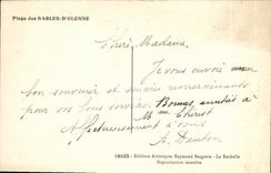 VINTAGE POSTCARD Sands D Olonne Of the Beach