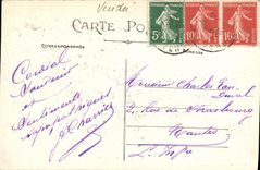 VINTAGE POSTCARD Sands D Olonne the Beach Boat