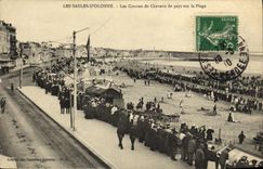VINTAGE POSTCARD Sands D Olonne Coursee de Chevaux of Country On the Beach