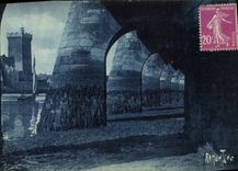 VINTAGE POSTCARD Sands D Olonne Etude of the Tower D Arunel Under Throw Port