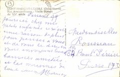 VINTAGE POSTCARD Holy Maixent L School Street Anatoie France Old House