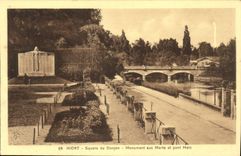 VINTAGE POSTCARD Niort Public garden of the Keep