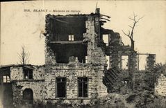 VINTAGE POSTCARD Blangy Houses In Militaria Ruins