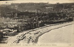 VINTAGE POSTCARD Seas les Bains the Beach and the Casino View Taken Of Cliffs
